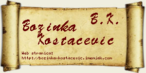 Božinka Kostačević vizit kartica